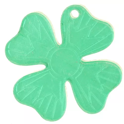 Pendentif trèfle 29 mm en plexiglas - effet miroir - Vert x1