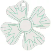 Pendentif trèfle 29 mm en plexiglas - effet miroir - Vert x1