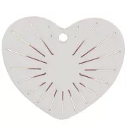 Pendentif coeur en relief 25x29 mm en plexiglas - Doré - Rouge pailleté x1