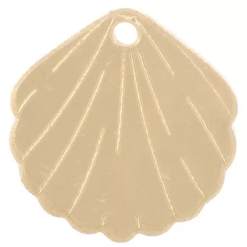 Breloque coquillage 19 mm en plexiglas - effet miroir - Doré x1