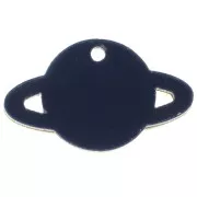 Pendentif planète Saturne 15x26 mm en plexiglas - Bleu nuit - Doré x1