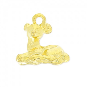 Breloque faon 11 mm doré x1