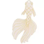 Pendentif poisson carpe koï 55x30 mm en plexiglas - effet miroir - Orange x1