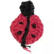 Pendentif coccinelle au crochet 42x32 mm - Rouge - Noir x1