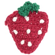 Pendentif fraise au crochet 40x33 mm - Rouge - Vert x1|raw }}
