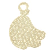 Breloque banane 18x13 mm en résine époxy - Jaune - Doré à l'or fin x1