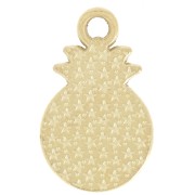 Breloque ananas 18x11 mm en résine époxy - Jaune - Doré à l'or fin x1