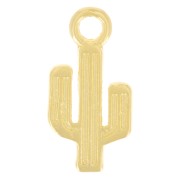 Breloque cactus 15x7.5 mm - Doré à l'or fin x1|raw }}