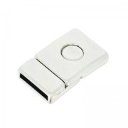 Fermoir aimanté 31x18 mm pour lacet 14 mm - Placage Argent fin vieilli x1|raw }}