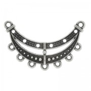 Intercalaire ethnique 51x18 mm Placage Argent fin vieilli x1|raw }}