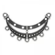 Intercalaire ethnique 51x18 mm Placage Argent fin vieilli x1