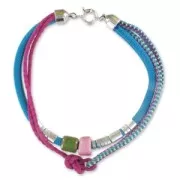 Corde tressée 10 mm Rose Pastel Pailleté x2.80m