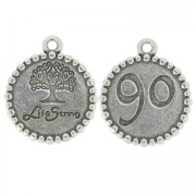 Breloque arbre 24x21 mm Placage Argent fin vieilli x1