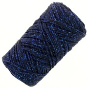 Bobine de cordon en coton pour macramé Cotton Air Glitter 1 mm - Bleu Marine x90m|raw }}