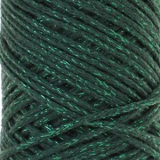 Bobine de cordon en coton pour macramé Cotton Air Glitter 1 mm Vert Bouteille x90m