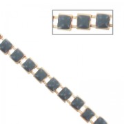 Chaîne Fantaisie carré résine époxy  6.3 mm Gris doré x 50cm