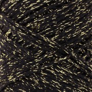 Bobine de cordon en coton pour macramé Cotton Air Glitter 1 mm - Noir x90m