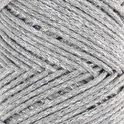 Bobine de cordon en coton pour macramé Cotton Air Glitter 1 mm - Argenté x90m