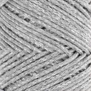 Bobine de cordon en coton pour macramé Cotton Air Glitter 1 mm - Argenté x90m