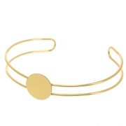 Bracelet plateau 7x165 mm pour cabochon rond 15 mm - Doré à l'or fin x1|raw }}