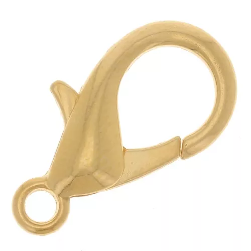 Fermoir mousqueton 18 mm Doré à l'or fin x1
