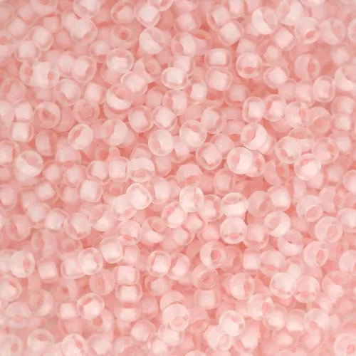 Rocaille Miyuki 11/0 1923 - Pale Pink Lined Crystal Semi Mat x8g