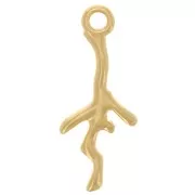 Pendentif corail 20x8 mm - Doré à l'or fin x1