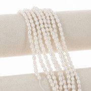 Perles d'eau douce grain de riz 5x4.5 mm - Grade AA - Blanc x36 cm