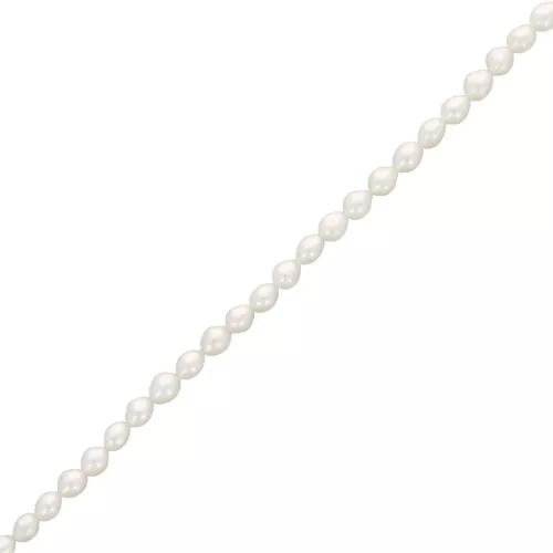 Perles d'eau douce grain de riz 7x6 mm - Grade AA - Blanc x35cm
