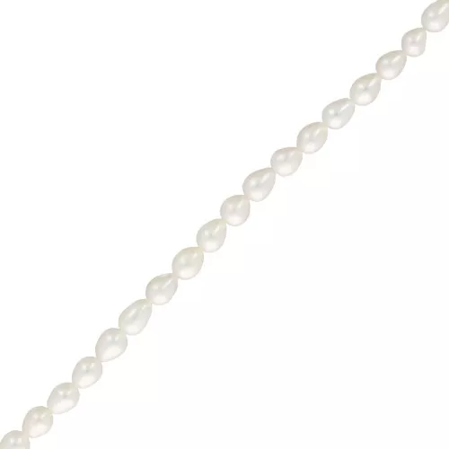Perles d'eau douce grain de riz 7x6 mm - Grade AAA - Blanc x39 cm