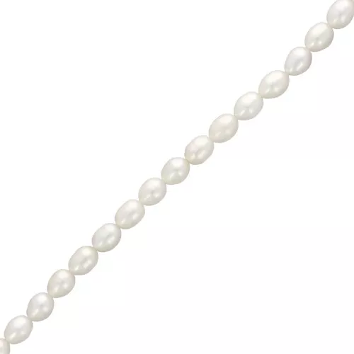 Perles d'eau douce grain de riz 9x7 mm - Grade AA - Blanc x6