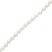 Perles d'eau douce grain de riz 9x7 mm - Grade AA - Blanc x 36cm|raw }}