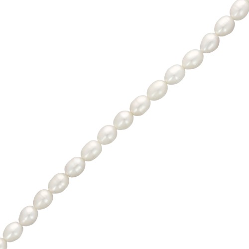 Perles d'eau douce grain de riz 9x7 mm - Grade AA - Blanc x 36cm