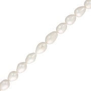 Perles d'eau douce grain de riz 12x10 mm - Grade AA - Blanc x 39cm|raw }}