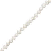 Perles d'eau douce baroques irrégulières - 7x8 mm Grade AA - Blanc x35cm|raw }}