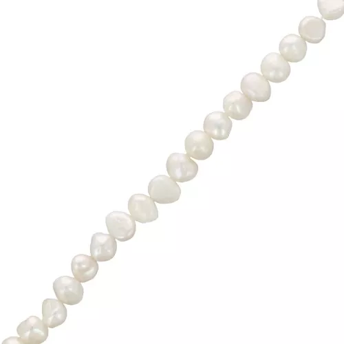 Perles d'eau douce baroques 10x9 mm - Grade AA - Blanc x4