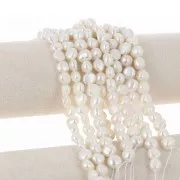 Perles d'eau douce baroques 10x9 mm - Grade AA - Blanc x4