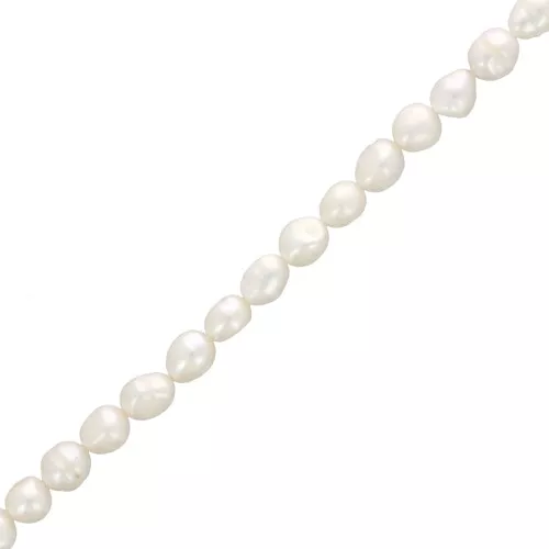 Perles d'eau douce baroques 9 mm - Grade AA - Blanc x4