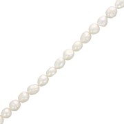 Perles d'eau douce baroques 9 mm - Grade AA - Blanc x39cm