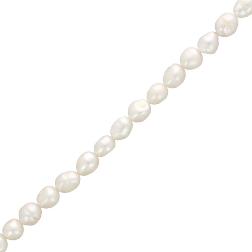 Perles d'eau douce baroques 9 mm - Grade AA - Blanc x39cm