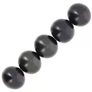 Perles d'eau douce rondes teintées 5.5 mm - Grade AA - Noir nacré x6