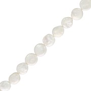 Perles d'eau douce irrégulières - palet rond 12 mm - Grade AA+ - Blanc x41cm|raw }}