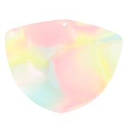 Pendentif géométrique en acétate 35x45 mm - Marbré Corail - Jaune - Bleu nacré x1|raw }}