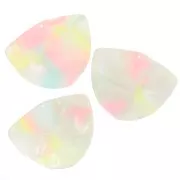 Pendentif géométrique en acétate 35x45 mm - Marbré Corail - Jaune - Bleu nacré x1