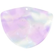 Pendentif géométrique en acétate 35x45 mm - Lilas effet sirène x1