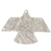 Pendentif aigle 35x50mm en acétate transparente - Marbré Terre d'ombre pailleté x1