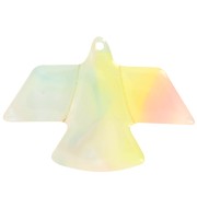 Pendentif aigle 25x35.5 mm en acétate - Marbré Corail - Jaune - Bleu nacré x1