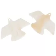 Pendentif aigle 25x35.5 mm en acétate opaque - Marbré Beige nacré pailleté x1