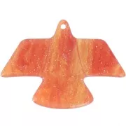 Doré - Pendentif aigle 25x35.5 mm en acétate opaque - Marbré Cuivré doré pailleté x1 Pendentif aigle 25x35.5 mm en acétate opaque - Marbré Cuivré doré pailleté x1