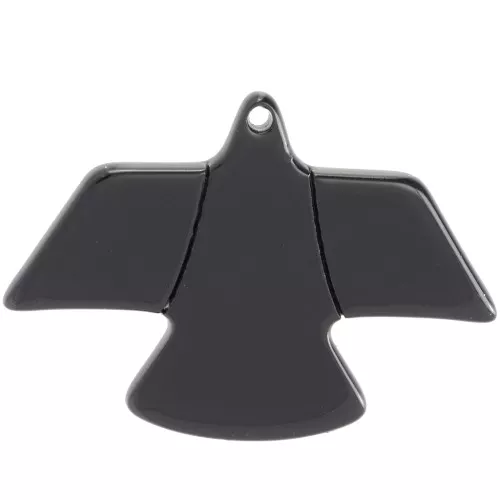 Pendentif aigle 25x35.5 mm en acrylique opaque - Noir x1